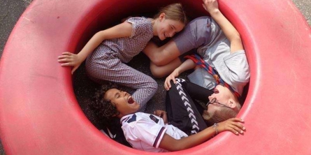 Børn i rødt hjul på Rosenvangskolen